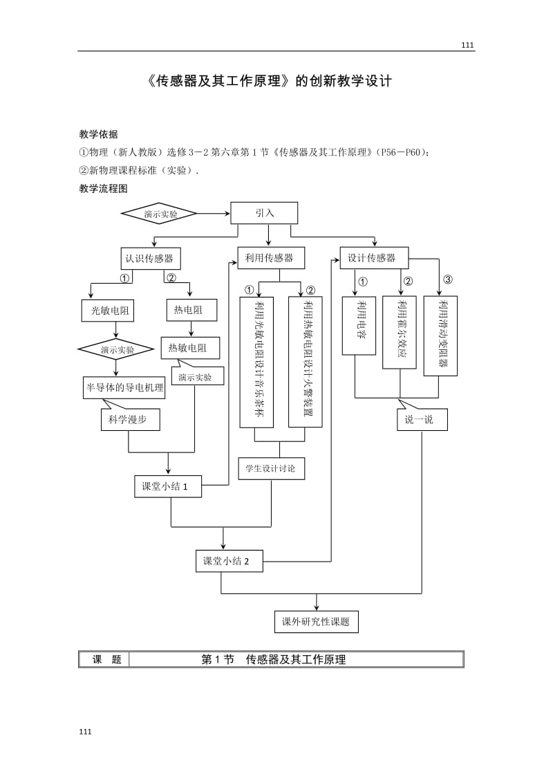 高中物理《传感器及其工作原理》教案12（新人教版选修3-2）_第1页