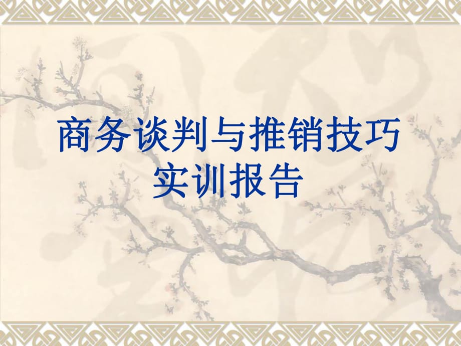 商务谈判与推销技巧实训报告_第1页