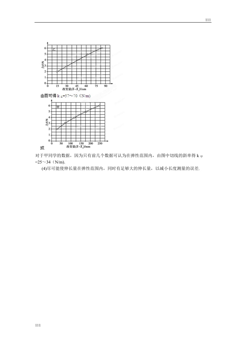 高考物理同步（人教版） 第2章第4讲 实验：探究弹力和弹簧伸长的关系②挑战练习_第2页