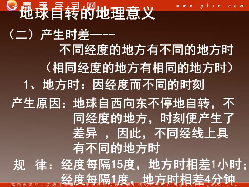 高中地理 第一章1.2《地球自转的地理意义》课件3 鲁教版必修1_第2页