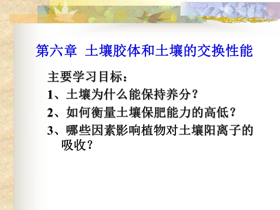 土壤胶体和土壤的交换性能_第1页