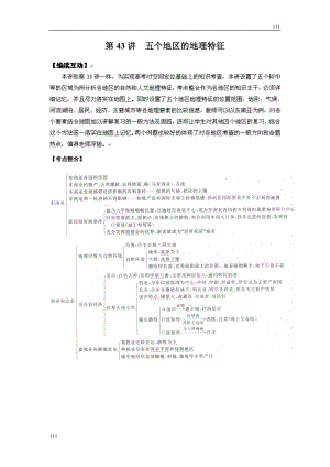 高考地理一輪復(fù)習(xí)魯教版案 第43講 五個(gè)地區(qū)的地理特征