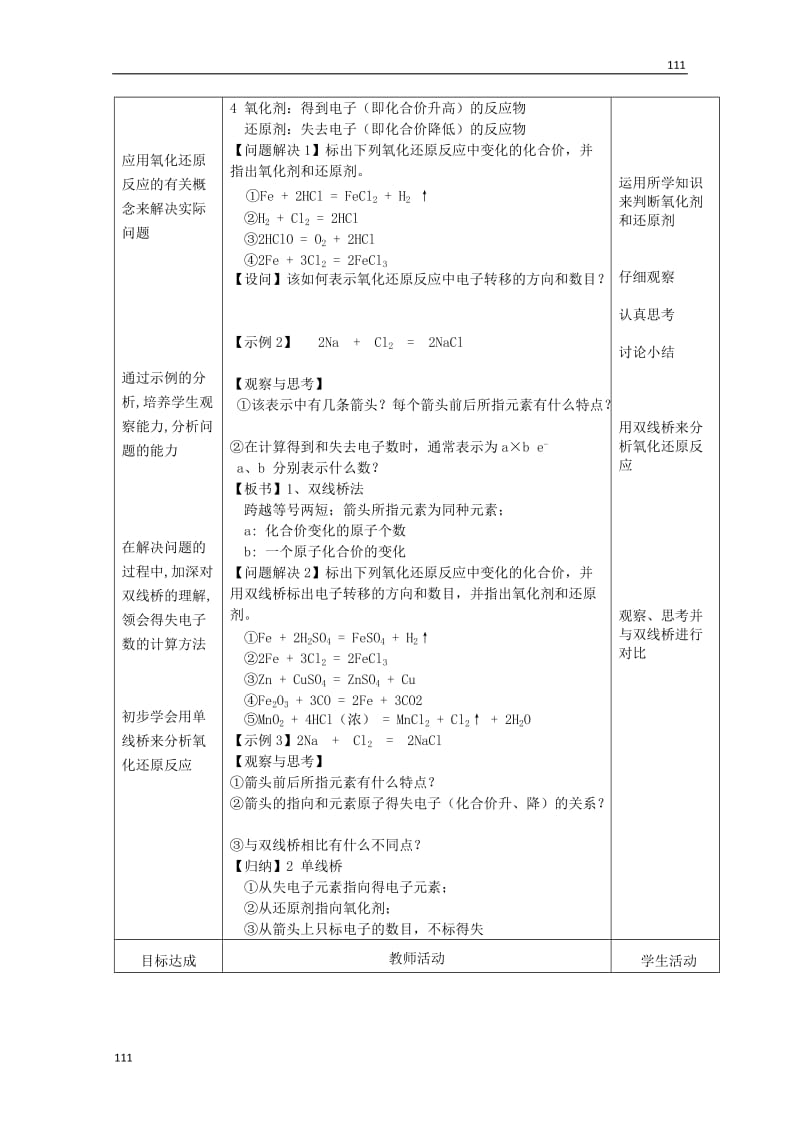 高中化学 10《氧化还原反应》教学设计 新人教版必修1_第2页