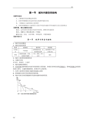 高中地理《城市內(nèi)部空間結構》教案2（人教版必修2）