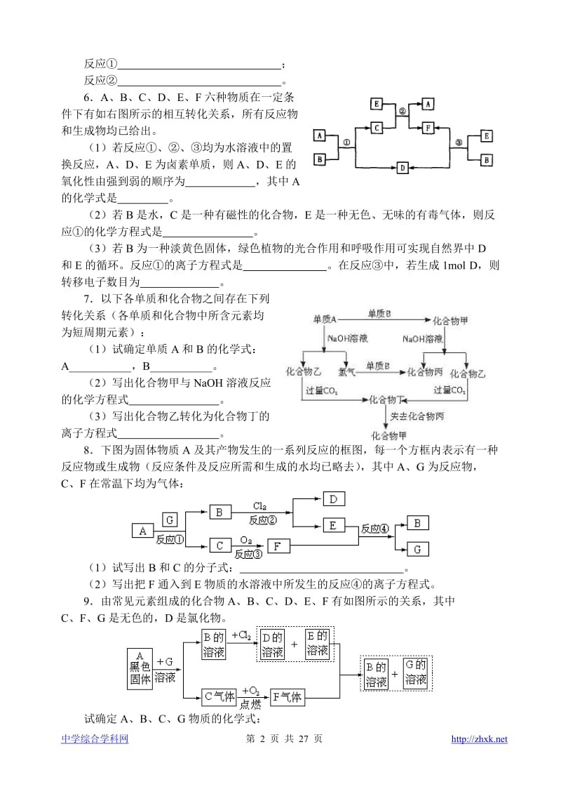 中学化学竞赛试题资源库——金属综合框图题_第2页