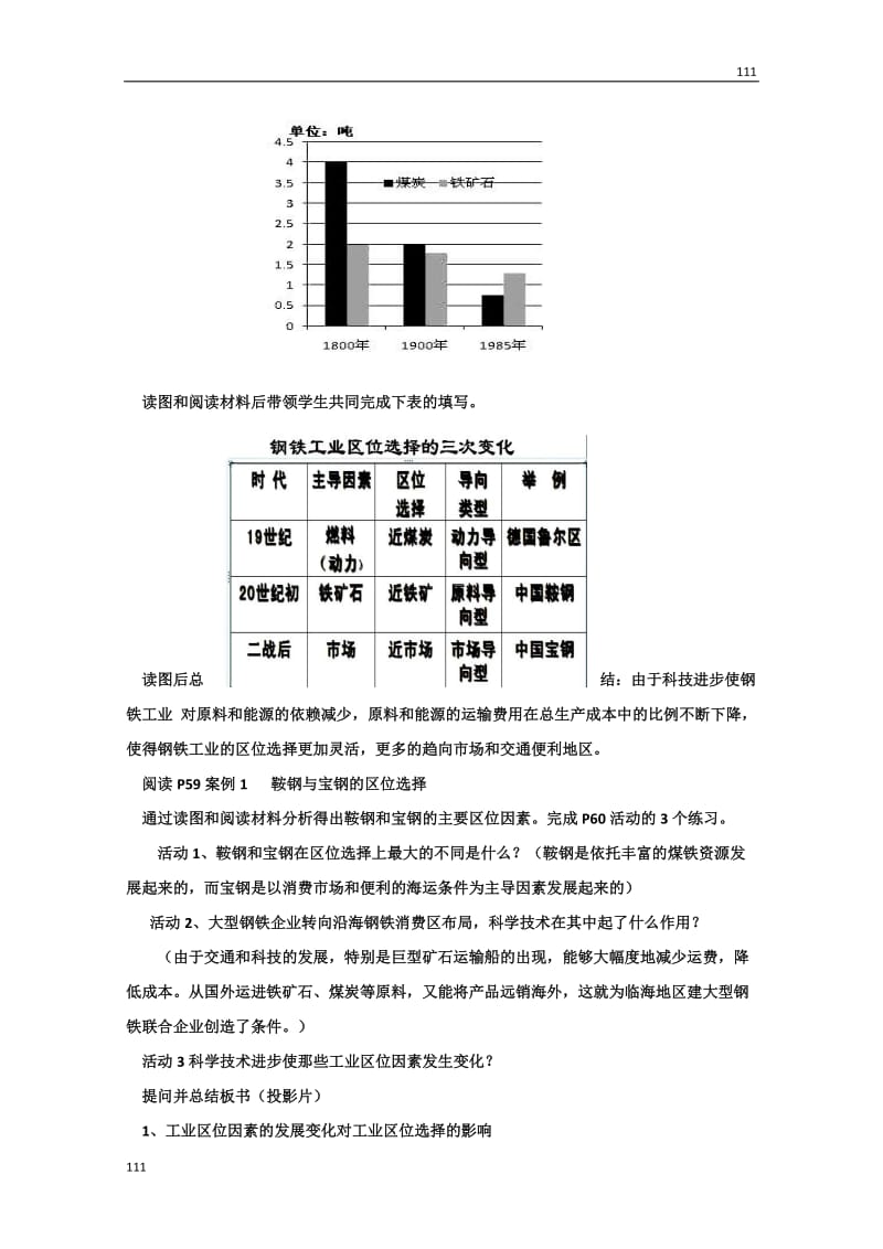 高中地理必修二教案4.1　《工业的区位因素与区位选择》　教案2_第2页