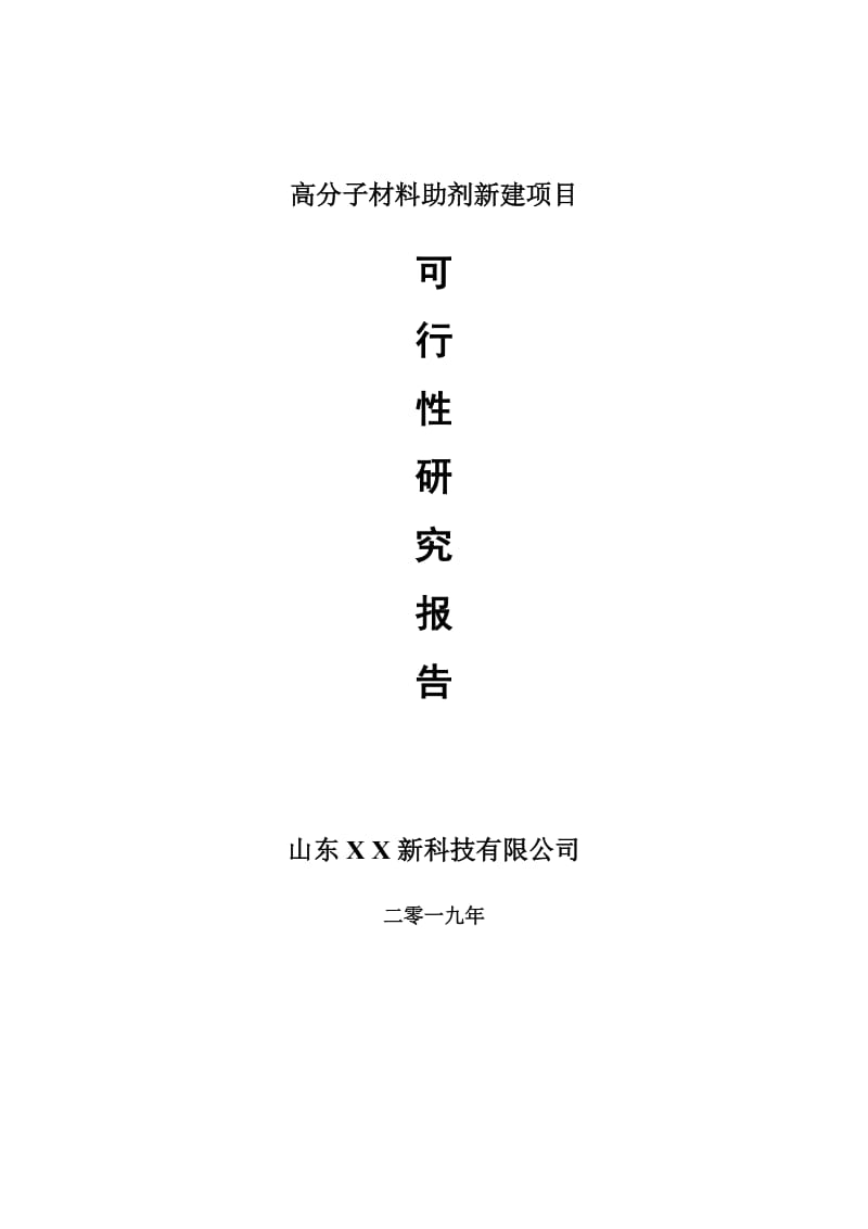 高分子材料助剂新建项目可行性研究报告-可修改备案申请_第1页