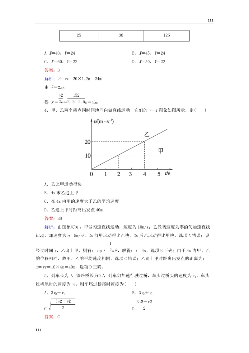 高中物理2-4《匀变速直线运动的速度与位移的关系同步检测》新人教版必修1_第2页