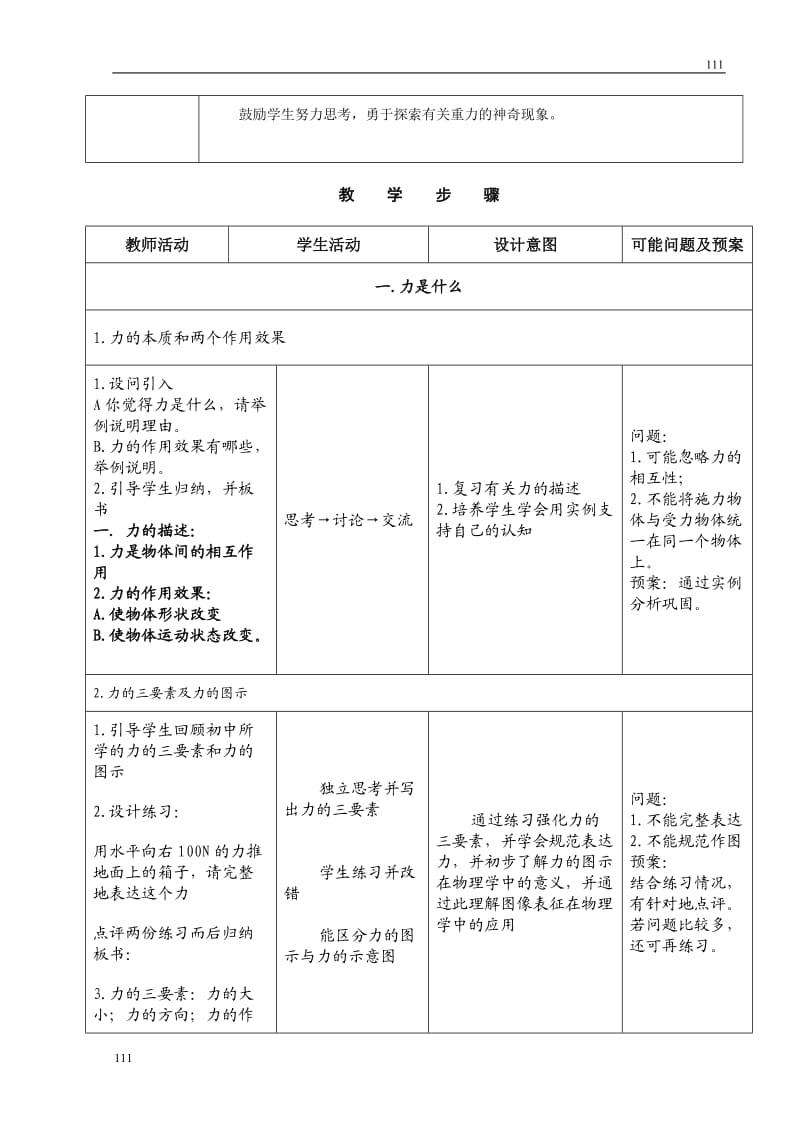 高中物理人教版必修1教案《重力 基本相互作用》05_第2页