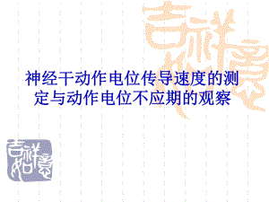 神經(jīng)干動作電位傳導(dǎo)速度的測定與動作電位不應(yīng)期的觀察