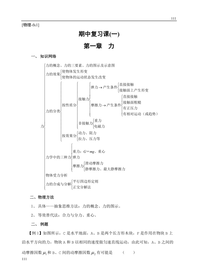 高中物理人教版必修1教案《相互作用》10_第1页