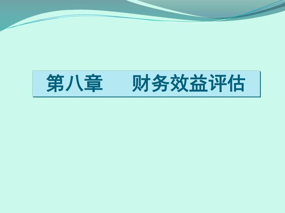 浙江工業(yè)大學《項目評估》第8章-財務效益評估_第1頁