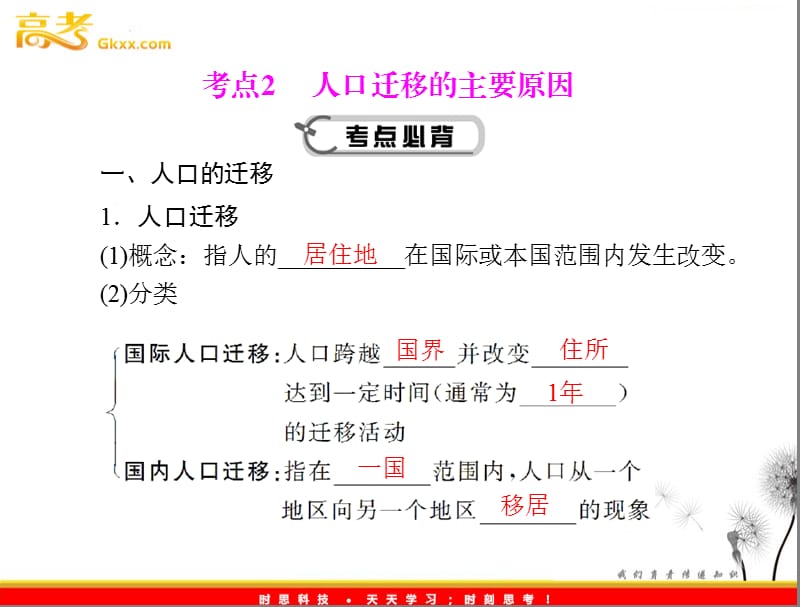 高考地理学业水平测试复习课件 专题五　考点2　人口迁移的主要原因课件 新人教版必修2_第2页