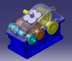 展開式二級圓柱齒輪減速器CATIA三維圖紙模型