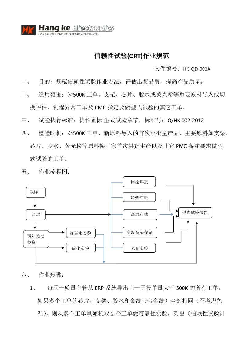 信赖性实验(ORT)作业规范.docx_第1页