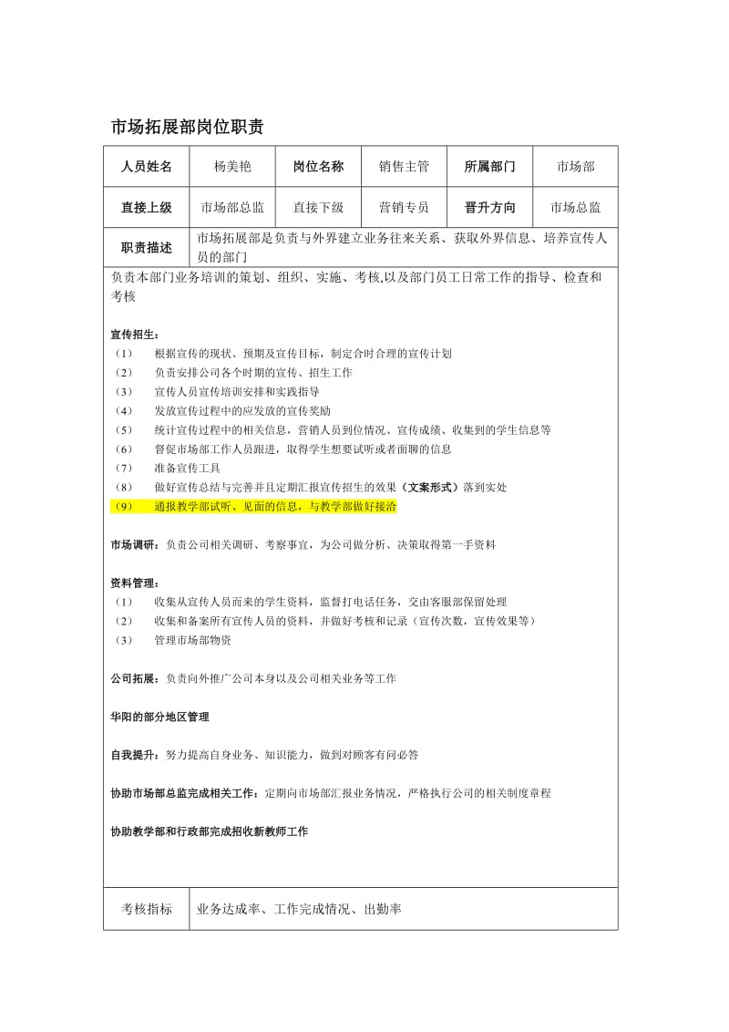 市场部各岗位职责流程规范.doc_第2页