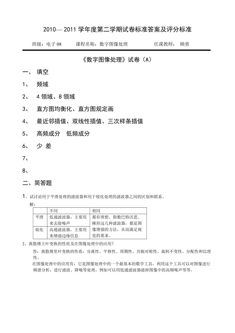 数字图像处理答案A.doc_第1页