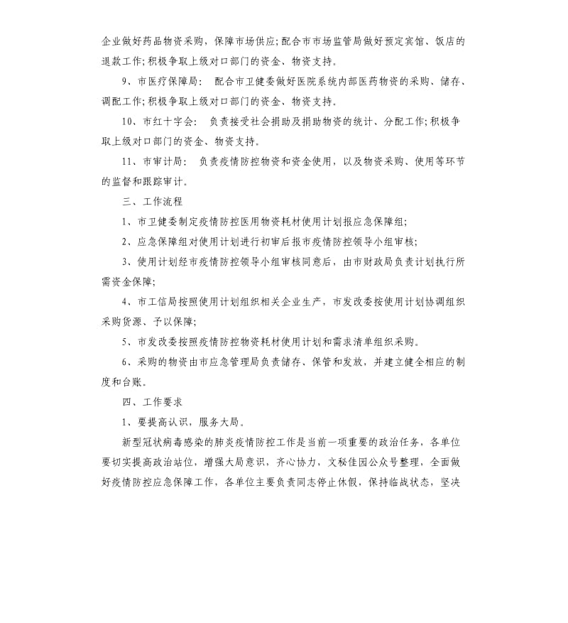 新型冠状病毒感染的肺炎疫情防控应急保障组工作方案.docx_第3页