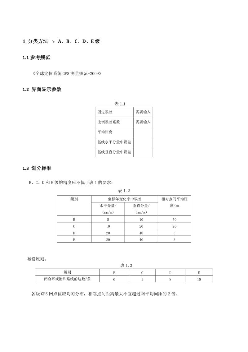 GPS控制网等级分类和规范.docx_第1页