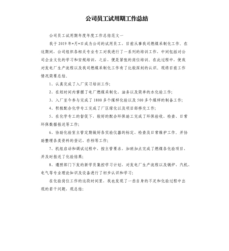 公司员工试用期工作总结.docx_第1页