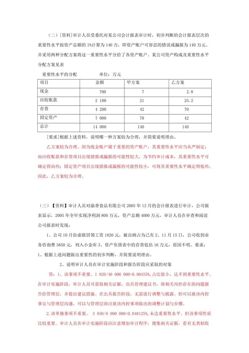 审计学案例分析题及答案.doc_第2页