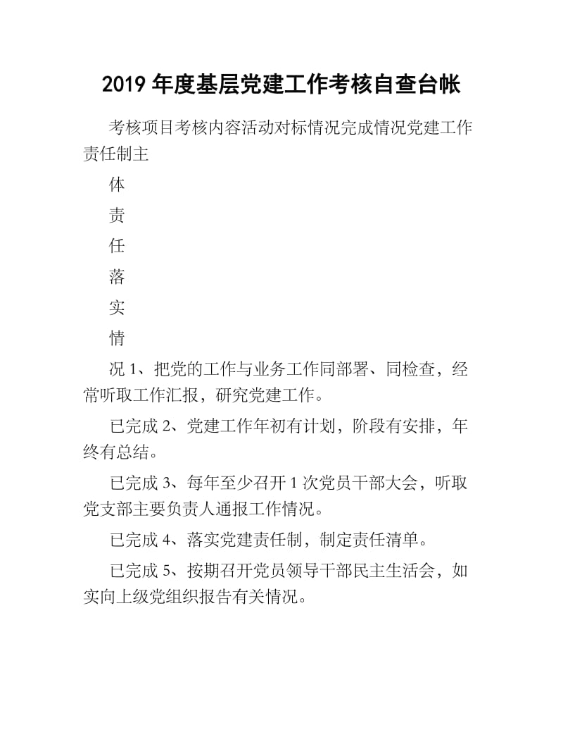 2019年度基层党建工作考核自查台帐.docx_第1页