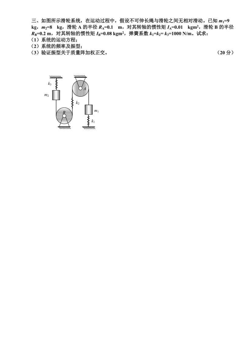 振动力学研究生期末考试题.doc_第3页