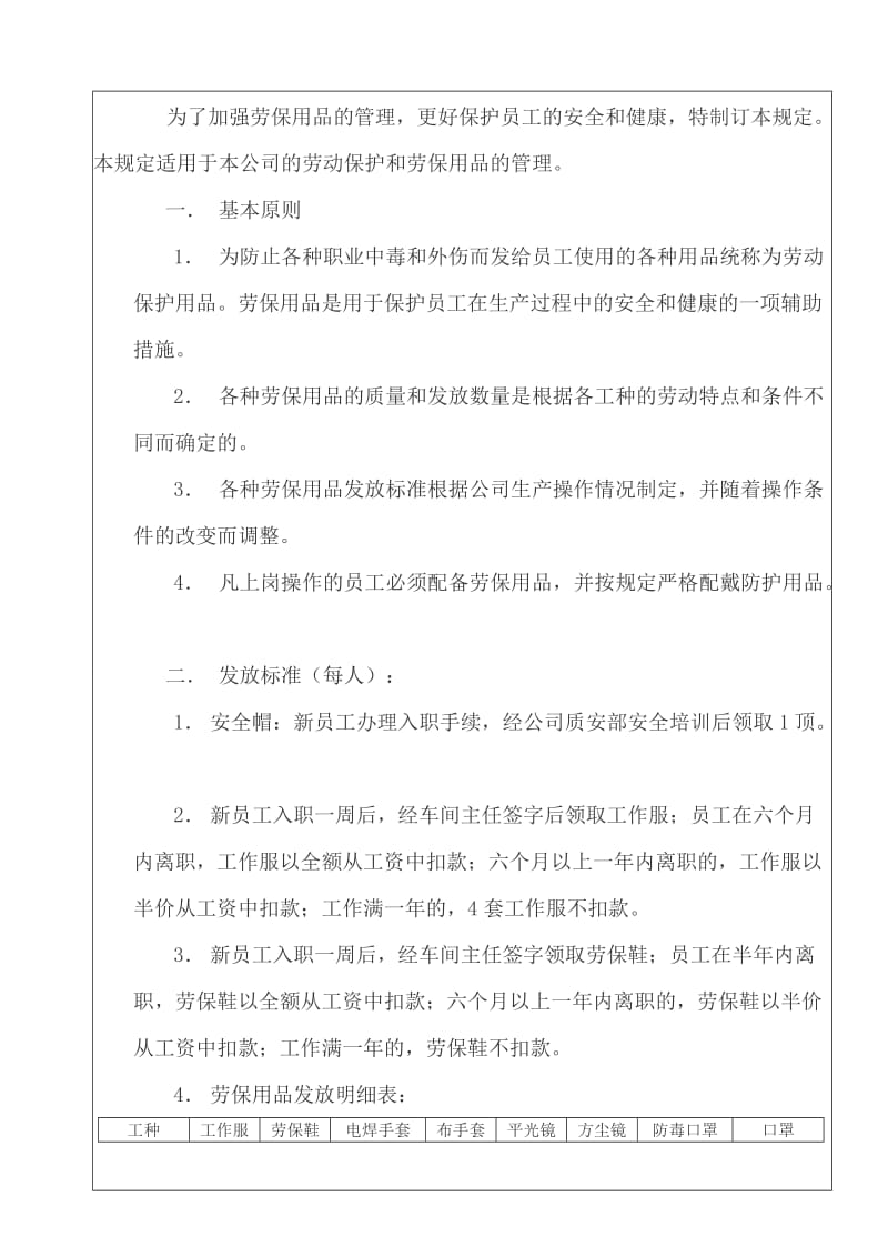 劳保用品管理办法(样式).docx_第2页