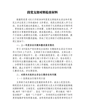 段黨支部對(duì)照檢查材料.docx