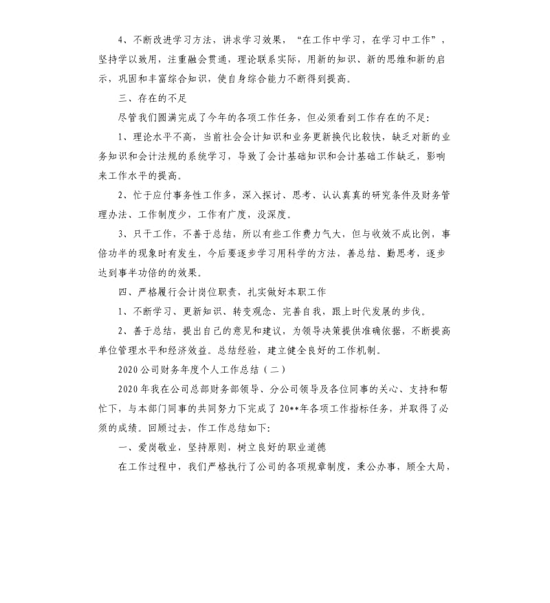 2020公司财务年度个人工作总结.docx_第2页