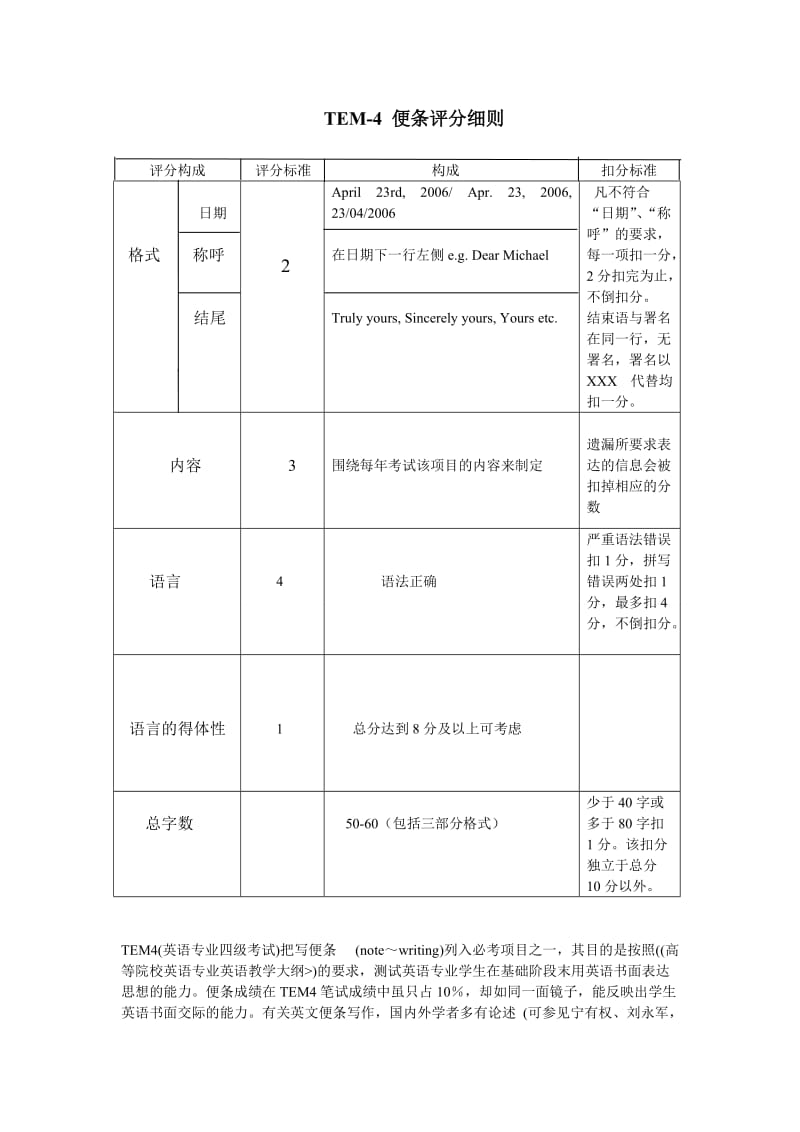 TEM4考试评分细则.doc_第1页