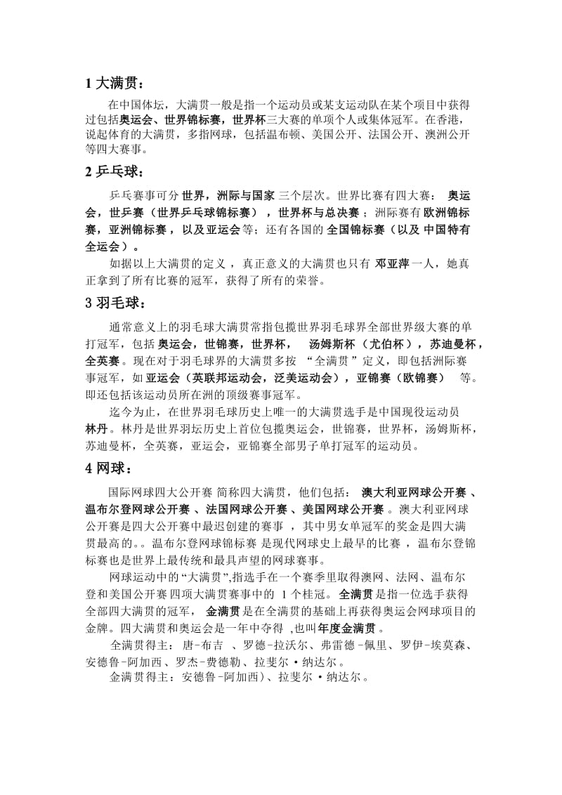 网球、羽毛球、乒乓球、斯诺克大满贯总结.doc_第1页