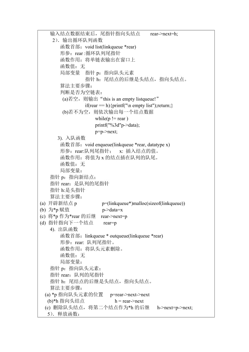 数据结构实验报告表格循环链队列.doc_第3页