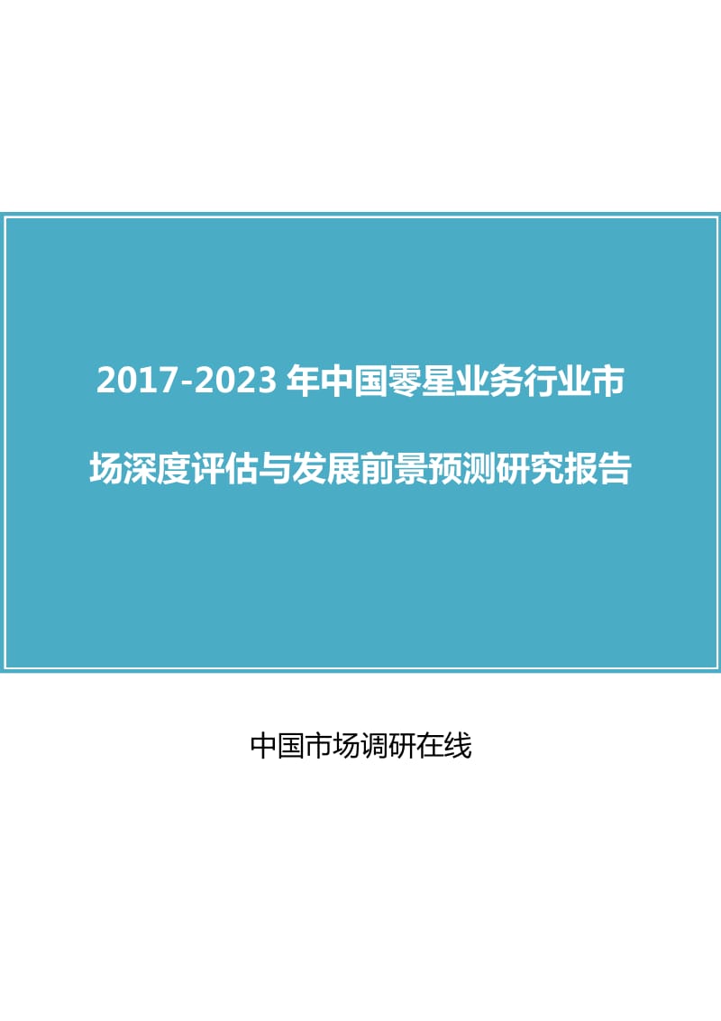 中国零星业务行业评估报告.docx_第1页