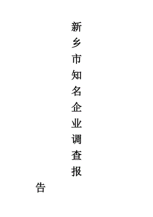 新鄉(xiāng)市知名企業(yè)調(diào)查報告.doc