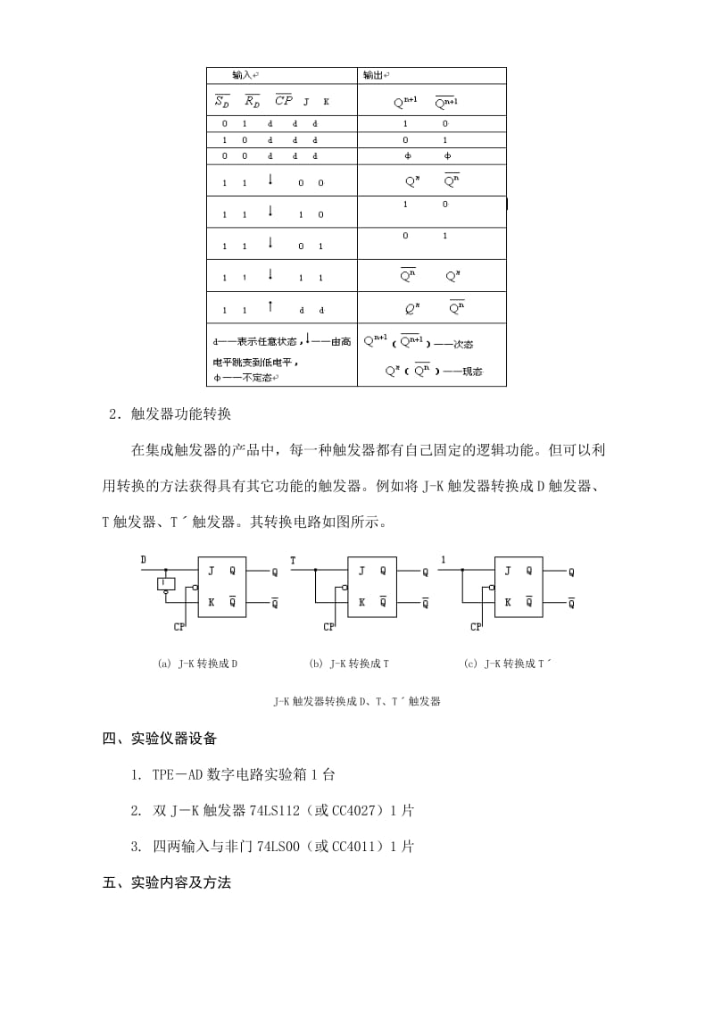 数字逻辑JK触发器实验报告.doc_第2页