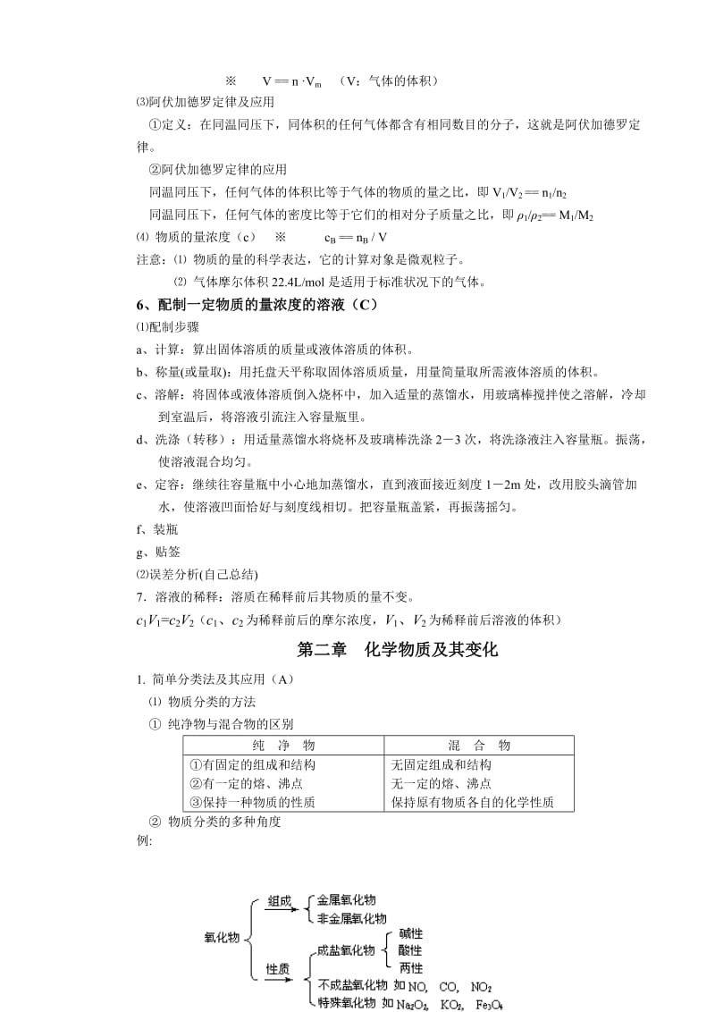 高一化学期末必修一复习总结(教师用含答案).doc_第3页