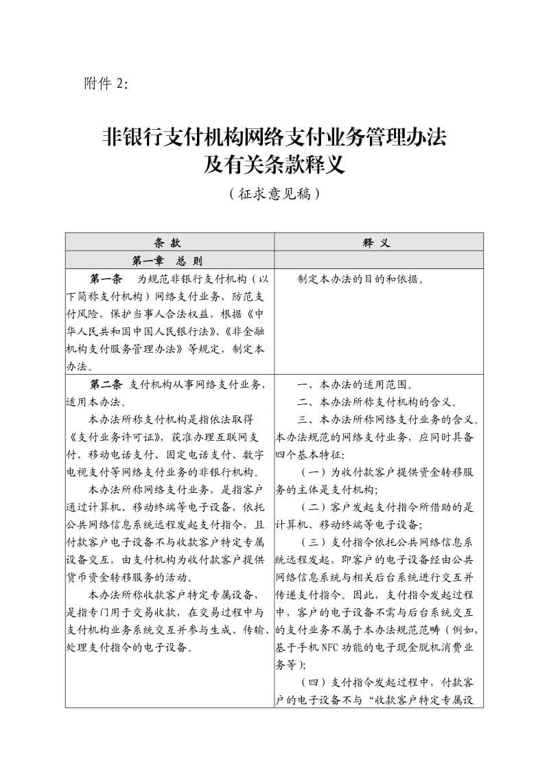 非银行支付业务管理办法征求意见稿释义.doc_第1页