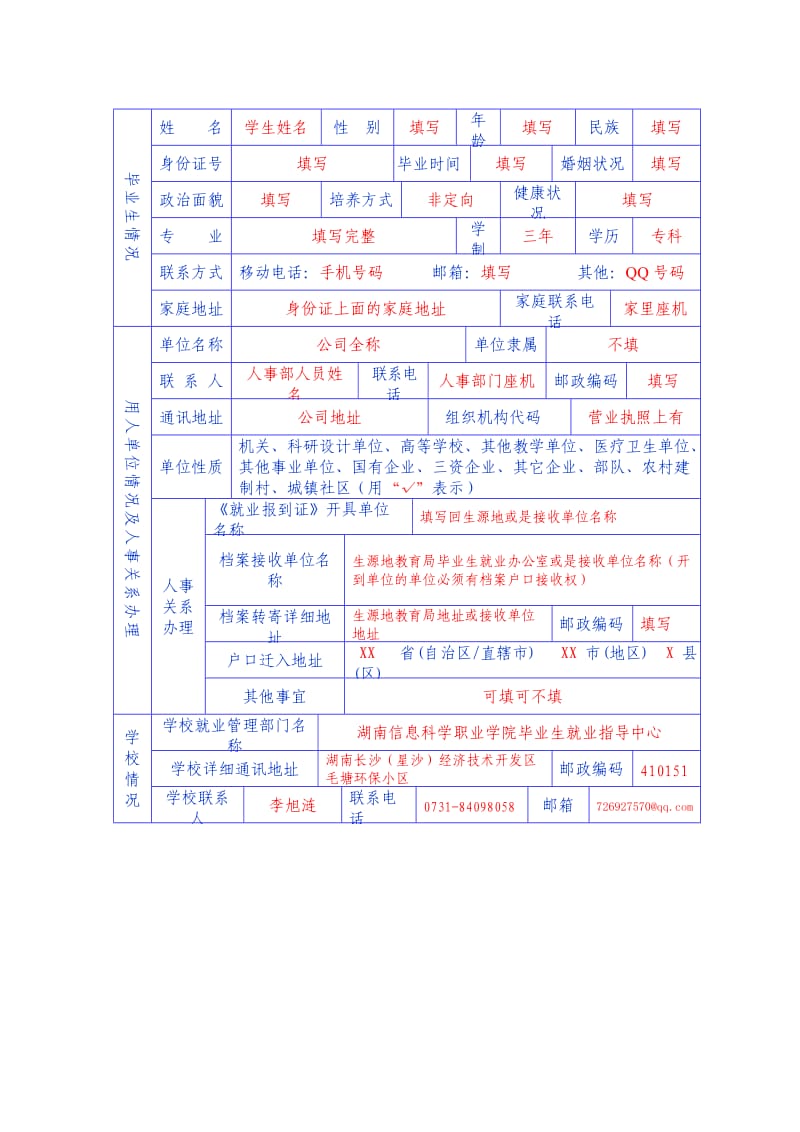 《全国普通高等学校毕业生就业协议填写说明.doc_第3页