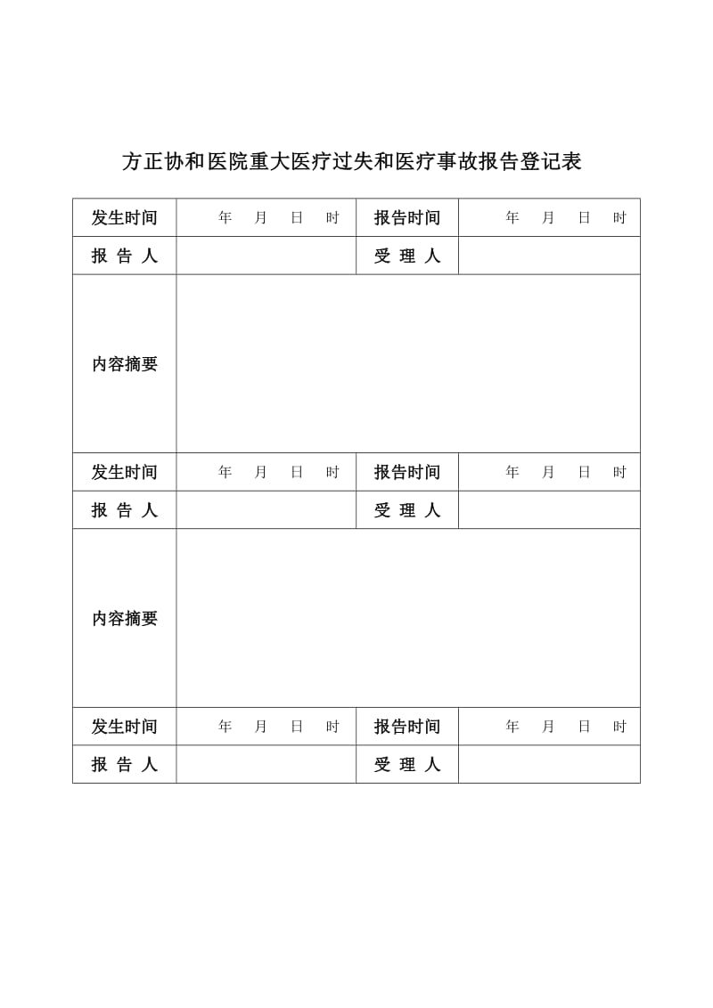 重大医疗过失及医疗事故报告登记表.doc_第3页