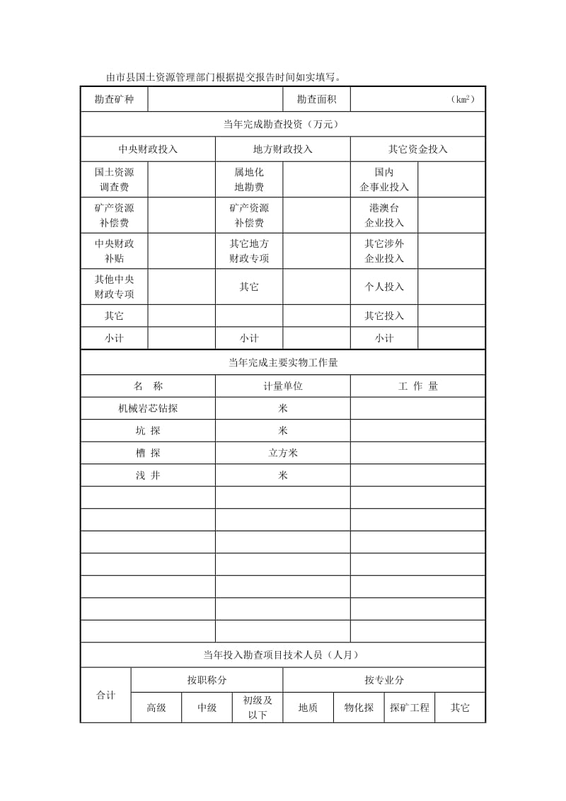 矿产资源勘查项目年度报告(格式).doc_第3页