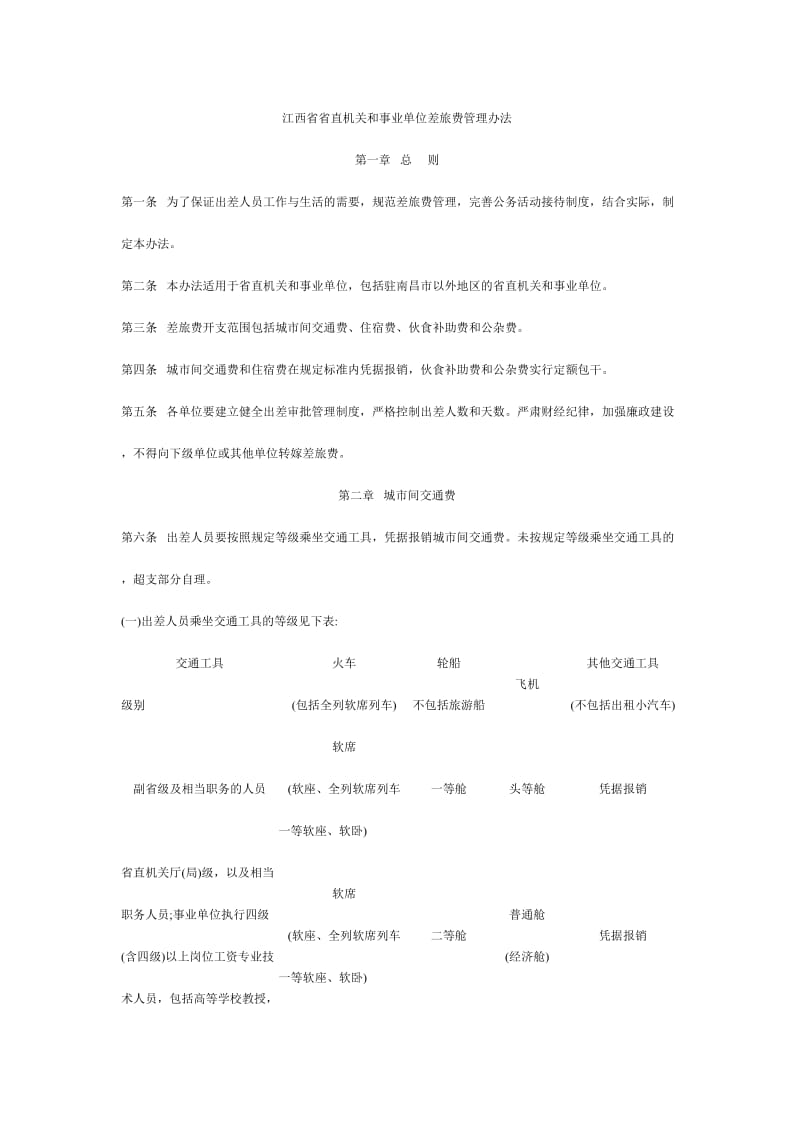 江西省省直机关和事业单位差旅费管理办法.doc_第1页