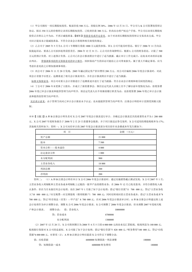 审计报告综合习题.doc_第1页