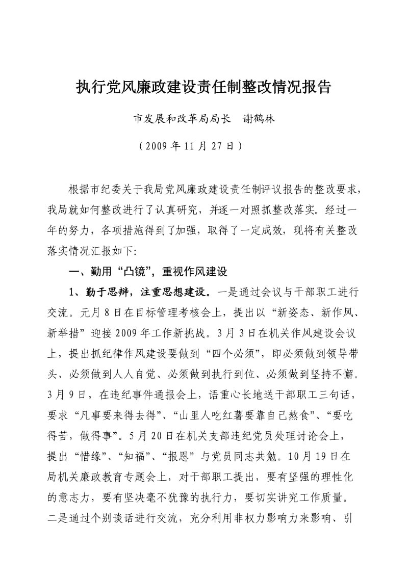 执行党风廉政建设责任制整改情况报告.doc_第1页