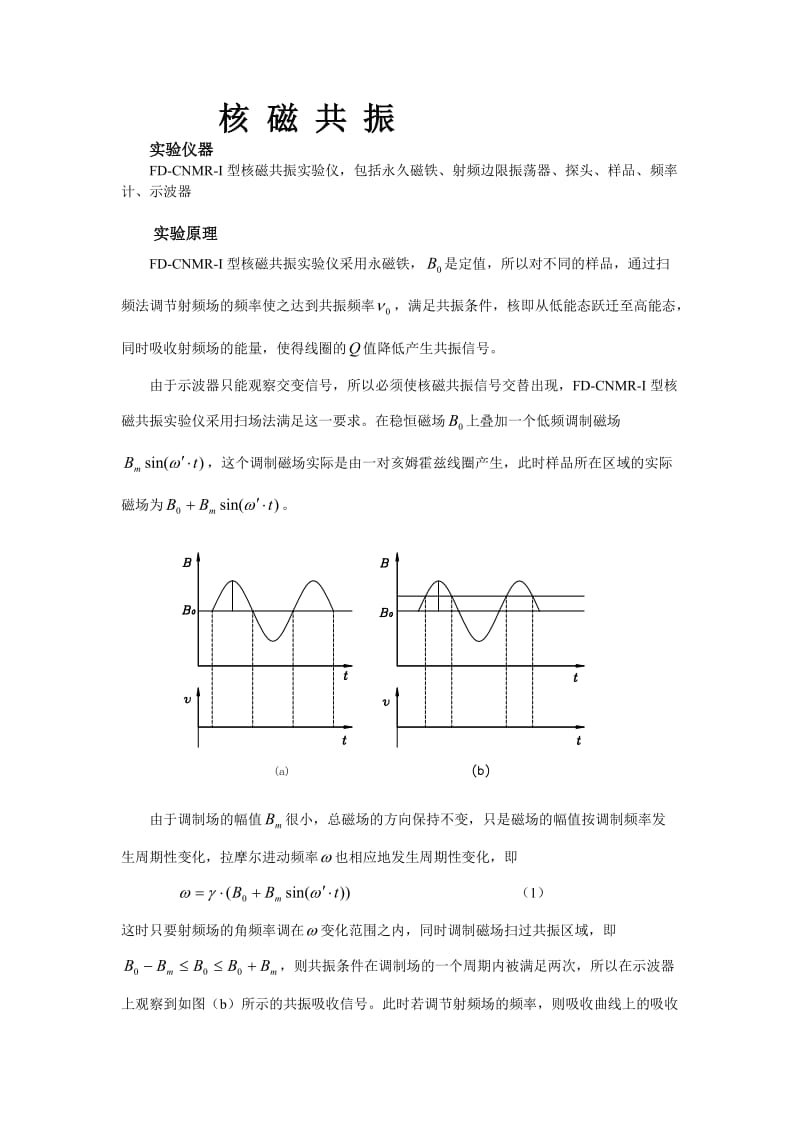 核磁共振实验报告.doc_第1页