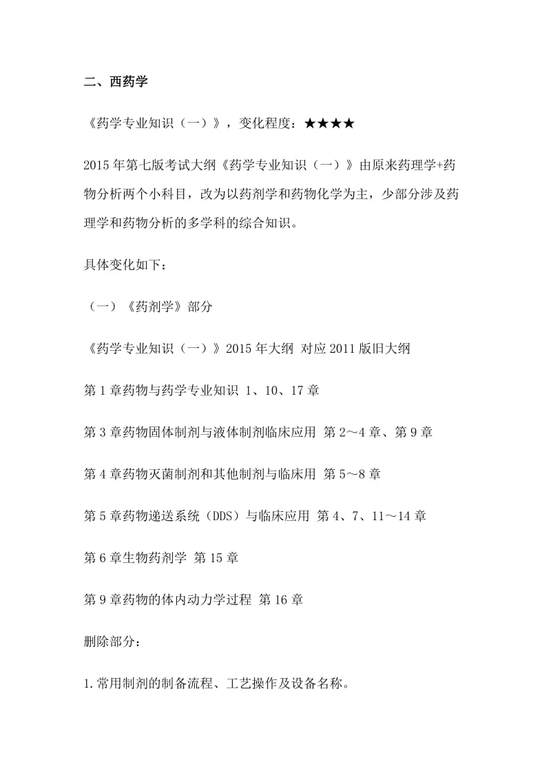 2015年执业西药师新旧大纲对比.doc_第3页