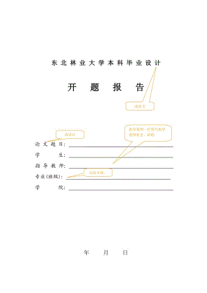 2012屆東北林業(yè)大學(xué)本科畢業(yè)設(shè)計(jì)開(kāi)題報(bào)告.doc