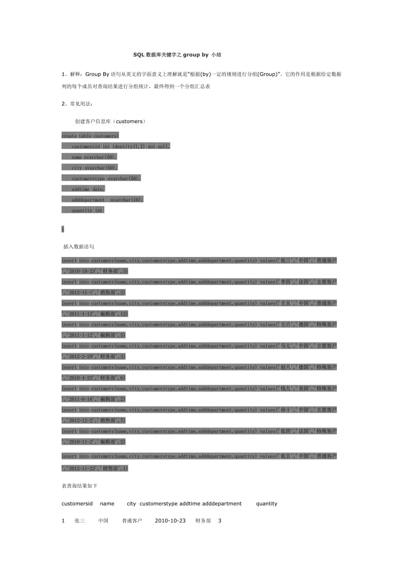 SQL数据库关键字之groupby小结.docx_第1页