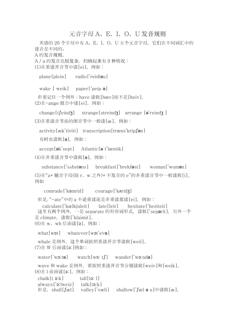 元音字母发音规则总结.docx_第1页