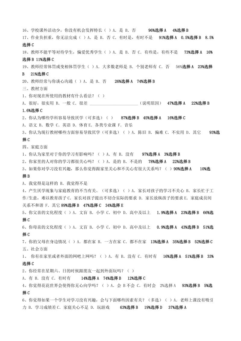 中学生厌学问题调查问卷报告.doc_第2页